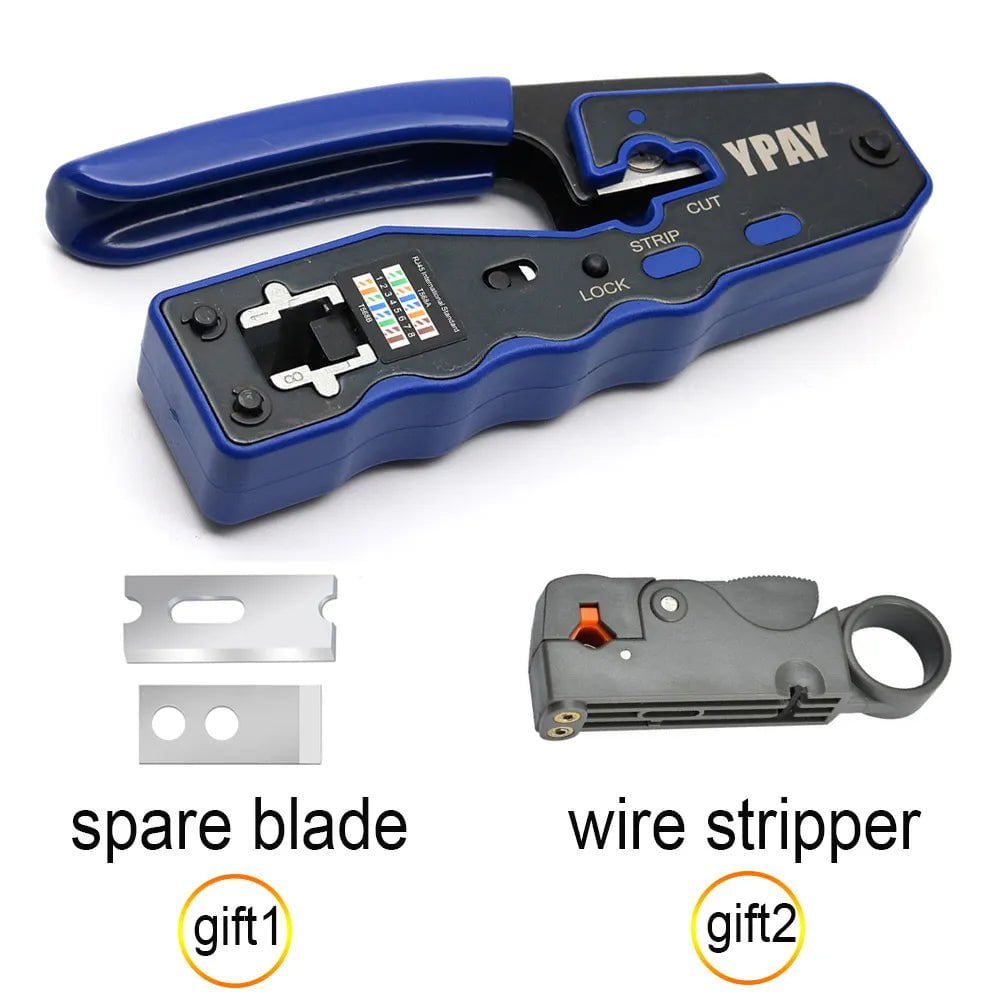 Storazone SET B / CHINA YPAY rj45 crimper network tools pliers cat5 cat6 8p rg rj 45 ethernet cable Stripper pressing wire clamp tongs clip rg45 lan