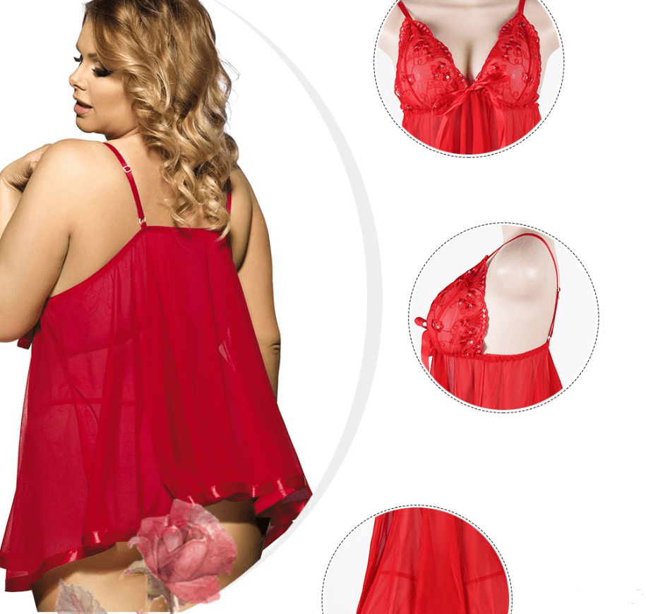 STORAZONE sex Women Sexy Lingerie Big Code 6XL  Sleepwear Sleepdress