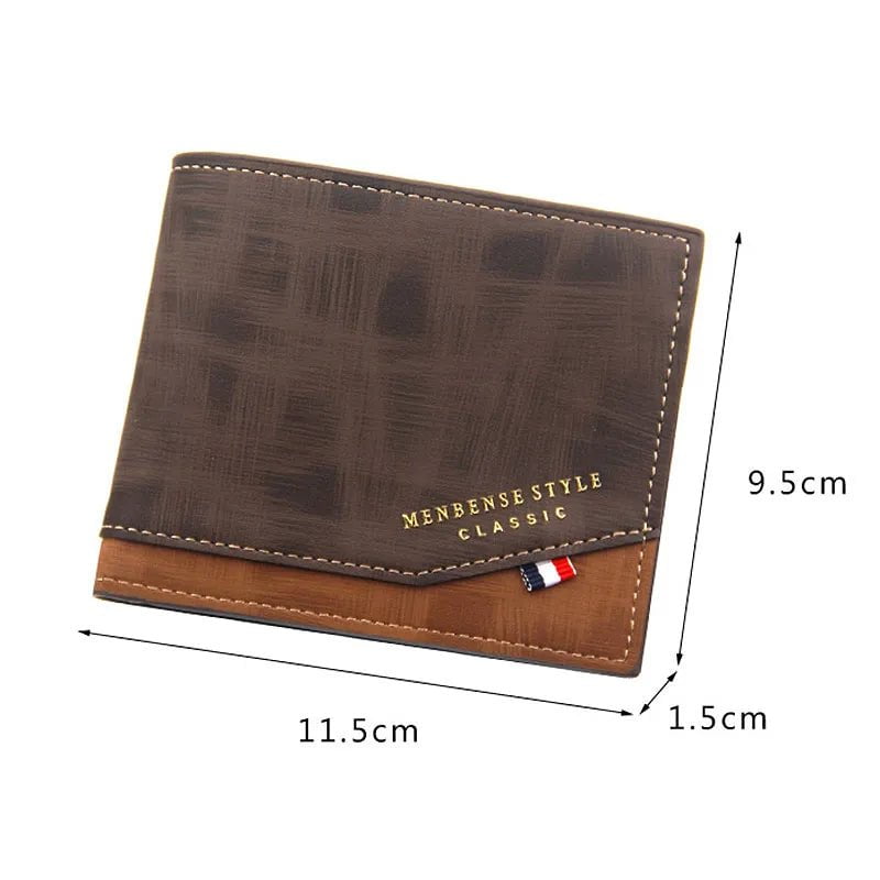 Storazone Short Men Wallets Slim Classic Coin Pocket Photo Holder Small Male Wallet Print Quality Card Holder Frosted Leather Men Purses