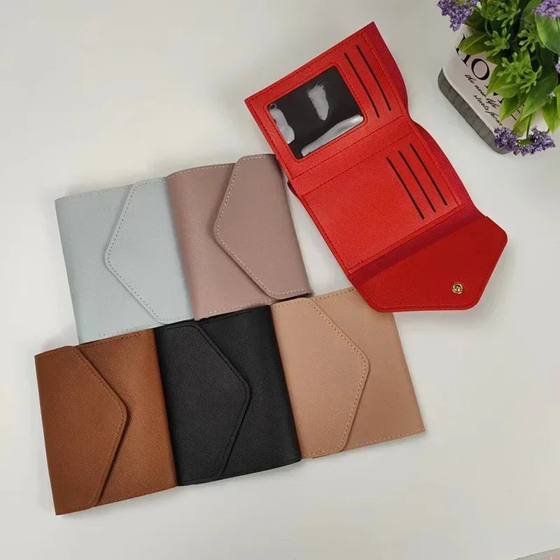 Storazone Short Wallet Women Purse Multi-card Multifunction Card Holder Coin Purse Fashion Simple Three Fold Short Clip Female Mini Wallet