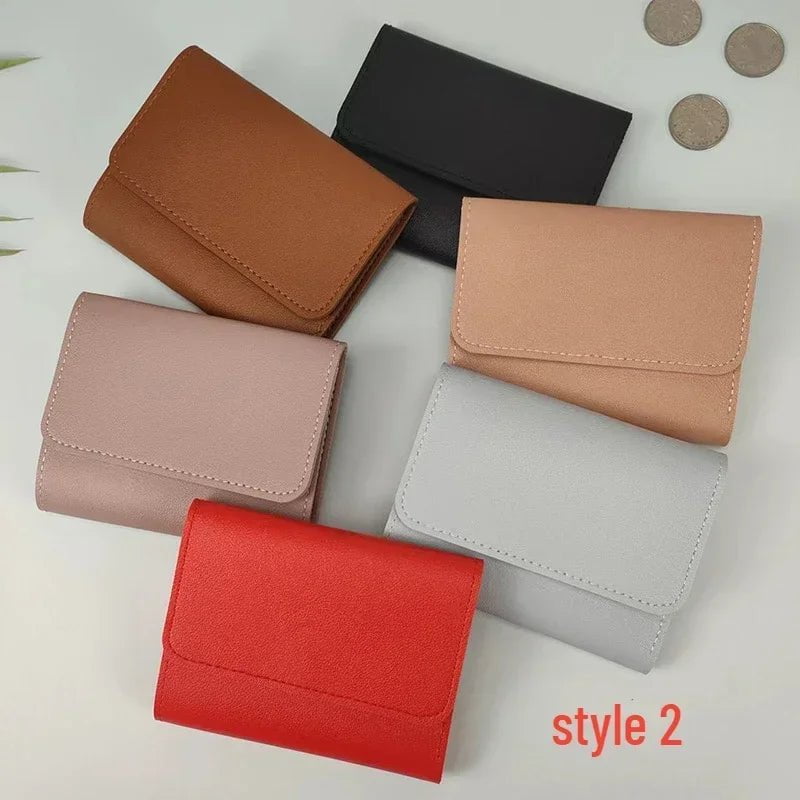 Storazone Short Wallet Women Purse Multi-card Multifunction Card Holder Coin Purse Fashion Simple Three Fold Short Clip Female Mini Wallet