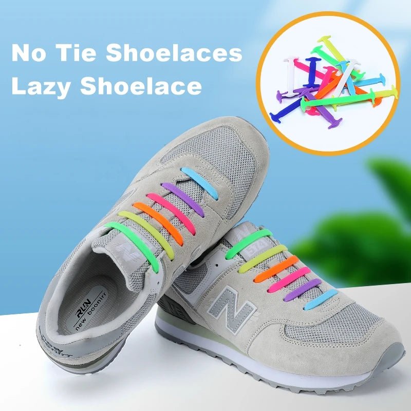 Storazone Silicone Elastic Shoelaces Fashion Unisex Athletic No Tie Shoe Lace All Sneakers Fit Quick Shoe Lace