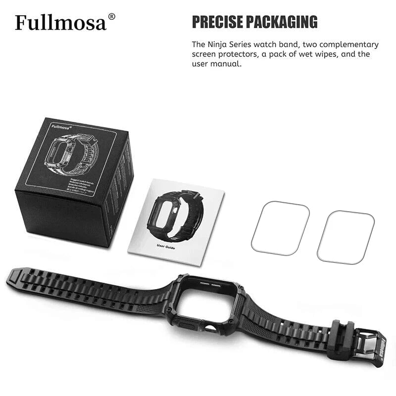 Storazone Silicone for Apple Watch Band+Case 40/41/44/45/49mm Rugged Strap for Apple Watch Ultra 2 Series 9 8 7 with Screen Protector Case