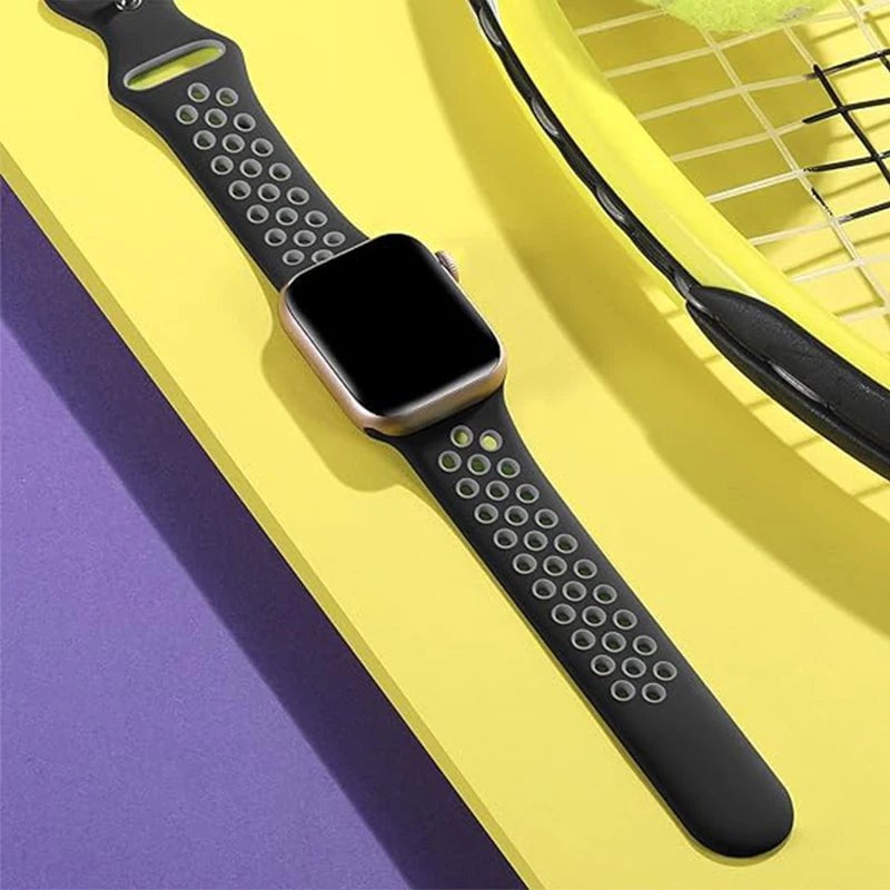 Storazone Silicone Strap For Apple Watch band 8 7 45mm 41mm 49 44mm 42mm 40mm 38mm Breathable Wristband For iWatch series 6 5 4 3 SE Ultra