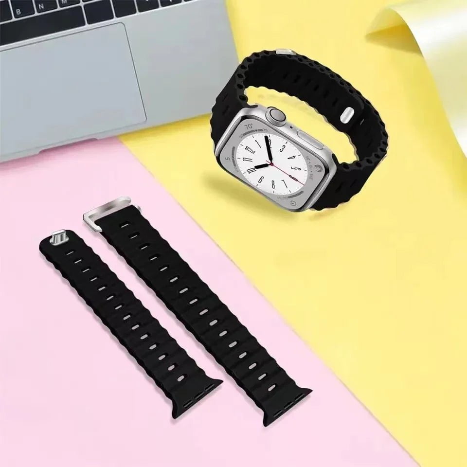 Storazone Silicone strap For Apple watch Ultra/2 49mm Sports breathable soft wrist band For iwatch 9 8 7 6 5 4 SE 45mm 41mm 44mm 42mm 40mm