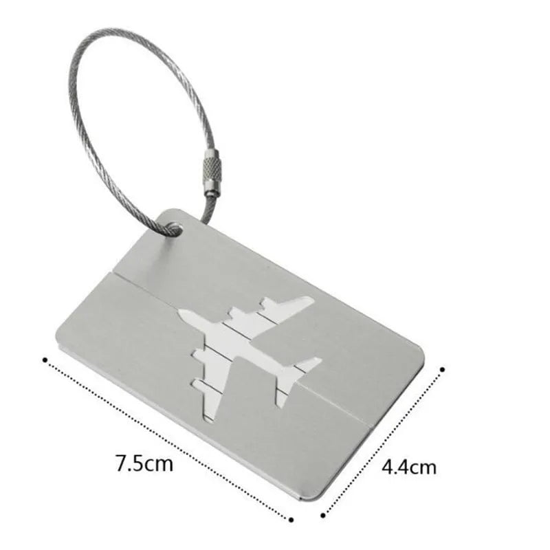 Storazone Silver 1pc Luggage Travel Accessories Fashion Cute Novelty Rubber Funky Aluminium Label Straps Suitcase Luggage Tag Drop Shipping