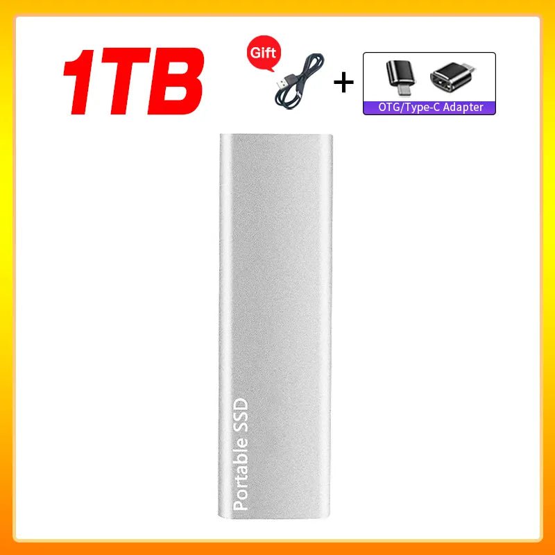 Storazone Silver 1TB Original Portable External Hard Drive1TB 2TB Mobile Solid State Drive USB 3.1  External  hard disk ssd for Notebook Laptop Mac