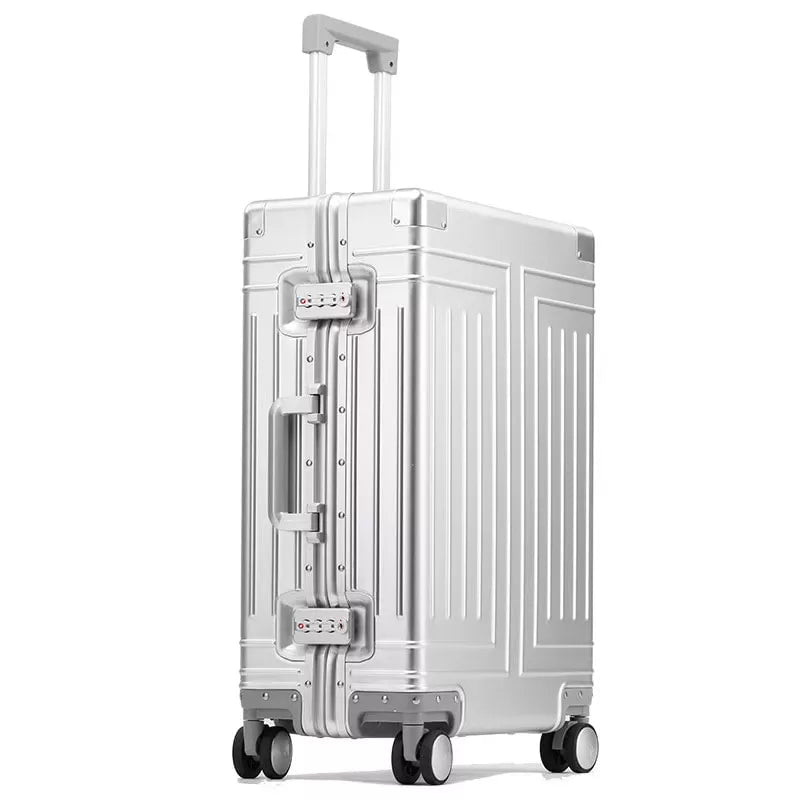 Storazone silver / 20" Carrylove 20"24"26"29" Inch Aluminum Trolley Suitcase Waterproof Metallic Cabin Luggage Trolly Bag With Wheels