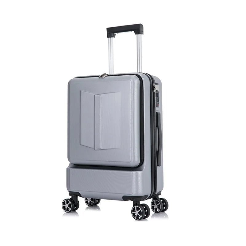 Storazone silver / 20" Letrend New Business 24 Inch Front Pocket Rolling Luggage Trolley Password Box 20' Boarding Suitcase Women Travel Bag Trunk