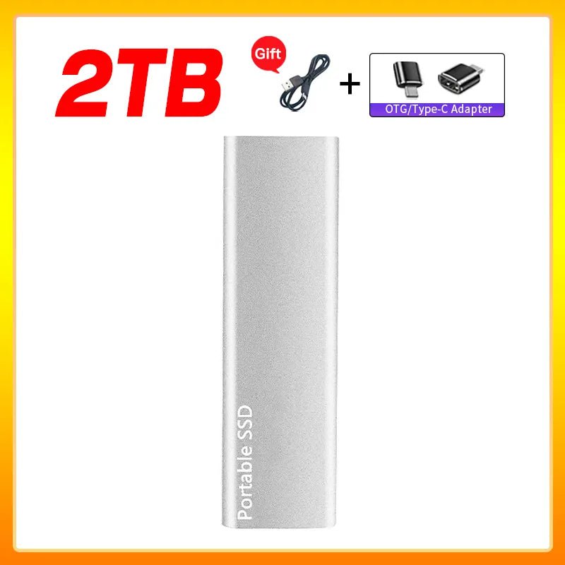 Storazone Silver 2TB Original Portable External Hard Drive1TB 2TB Mobile Solid State Drive USB 3.1  External  hard disk ssd for Notebook Laptop Mac