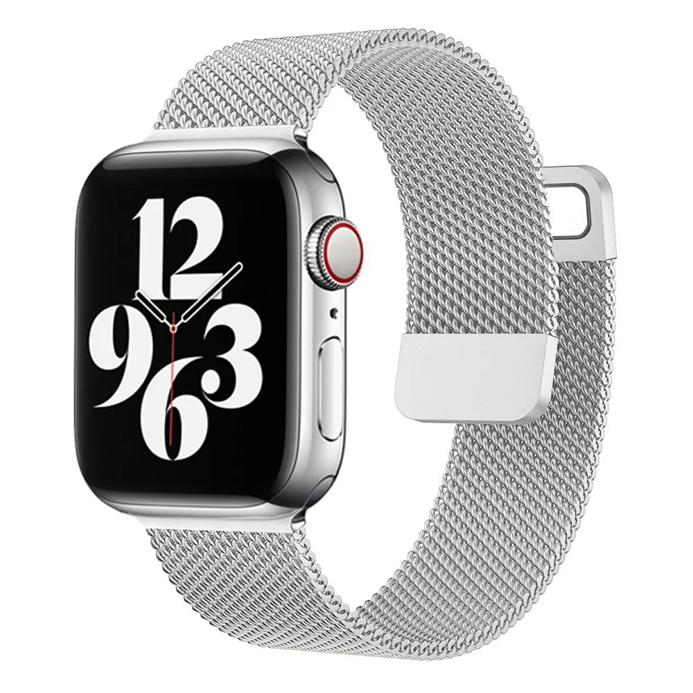 Storazone Silver / 38mm 40mm 41mm / CHINA Strap For Apple watch Band 44mm 45mm 41mm 49mm 42mm 40mm 45mm Milanese Loop bracelet correa iwatch series 9 7 8 4 5 6 SE Ultra2