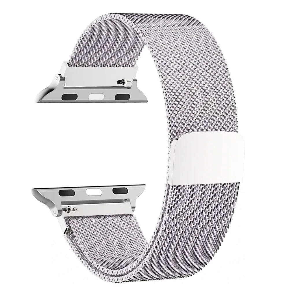 Storazone Silver / 38mm 40mm 41mm milanese Loop Band for apple watch Strap Ultra 49mm 45mm 44mm 41mm 40mm Metal Wristband bracelet iwatch series 3 4 5 6 7 8 9 SE