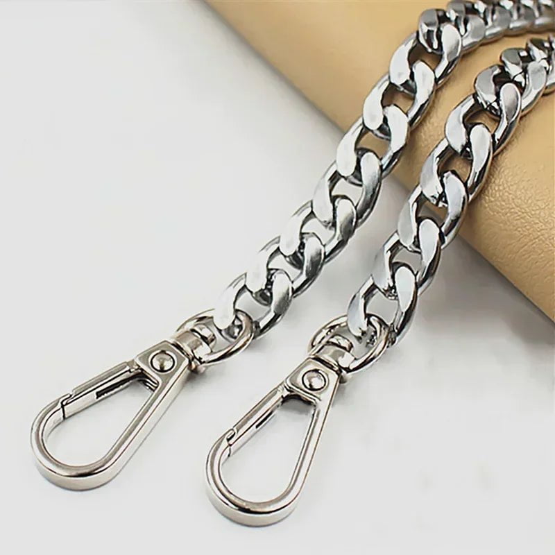 Storazone silver / 40cm Metal Aluminum Bag Chain Replacement Parts Accessories For Hand-Woven Shoulder Handbag DIY Handmade Detachable Straps