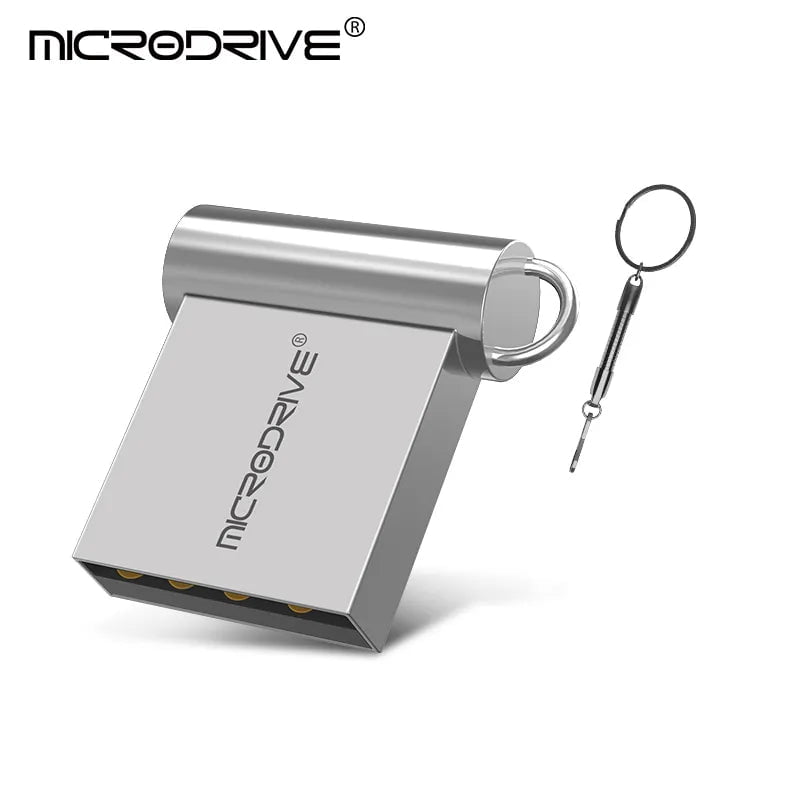 Storazone Silver / 4GB Mini USB Flash Drive Pen Drive USB 2.0 Pendrive 64GB 32GB 16G 8G 4G Flash Memory Stick with Key Ring 128GB U Disk Creative gifts