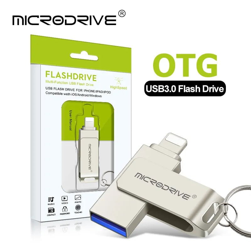 Storazone Silver / 64GB Usb 3.0 Flash Drive for iPhone with 2 in 1 USB-A to iphone interface usb3.0 pendrive for Iphone7/8//11/12/13 /14/ for Ipad