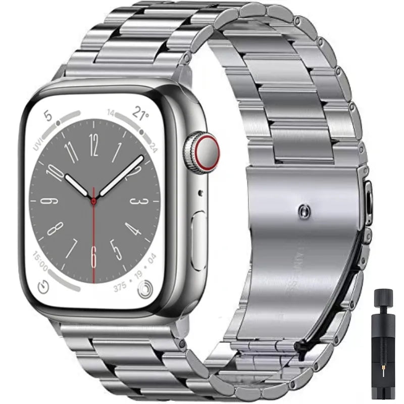 Storazone Silver and tool / For 38mm or 40mm Metal strap For Apple watch Ultra/2 49mm 9 8 7 45mm 41mm Stainless steel high-end wristband For iWatch 6 5 4 3 SE 44mm 42mm 40mm