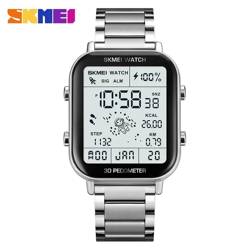 Storazone silver / CHINA SKMEI 1888 Fashion Men's Watch Waterproof Sport Electronic Watches LED Digital Reloj Masculino Men Business Wristwatch Clock