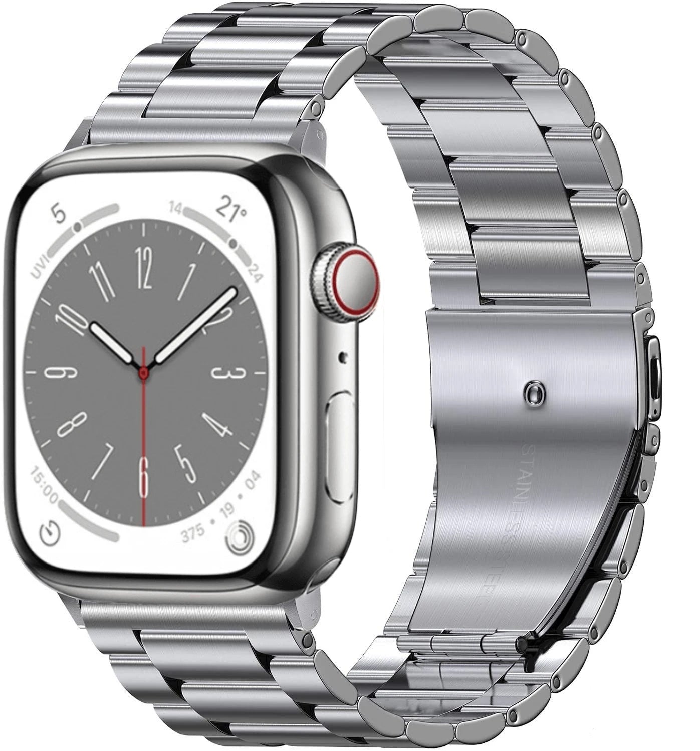 Storazone Silver / For 38mm or 40mm Metal strap For Apple watch Ultra/2 49mm 9 8 7 45mm 41mm Stainless steel high-end wristband For iWatch 6 5 4 3 SE 44mm 42mm 40mm