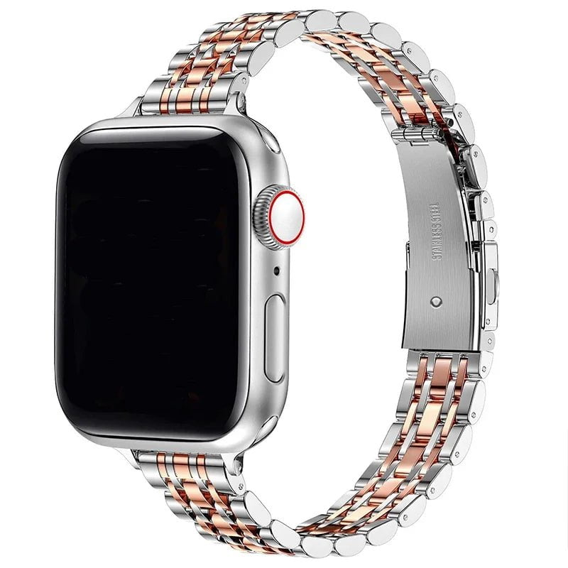 Storazone Silver RG / 38 40 41mm / CHINA Stainless Steel Strap For Apple Watch Ultra 2 Band 49mm 42mm 44mm Metal Bracelet iWatch Series 9 8 7 6 SE 5 4 3 Women 45mm 41mm