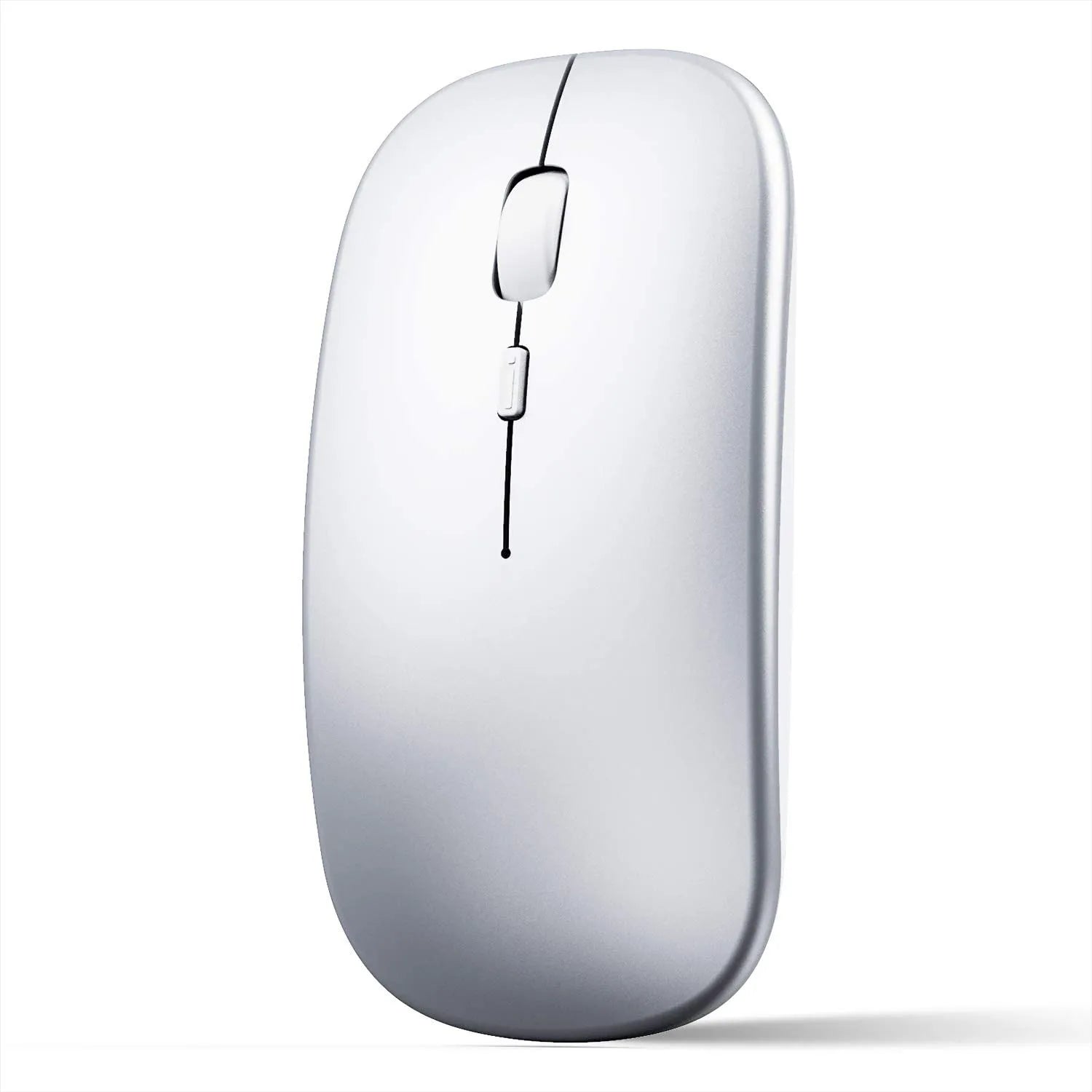 Storazone Silver Wireless Rechargeable Mouse for Laptop Computer PC,  Slim Mini Noiseless Cordless Mouse, 2.4G Mice for Home/Office