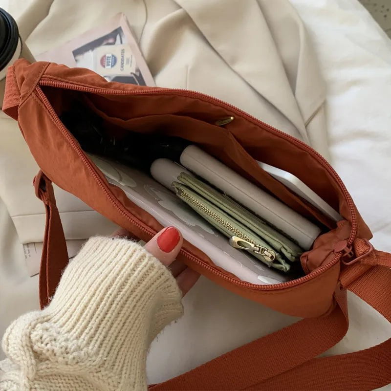 Storazone Simple Design Women's Messenger Bag Fashion Ladies Nylon Hobos Small Shoulder Bags Vintage Female Girls Purse Cloth Handbags