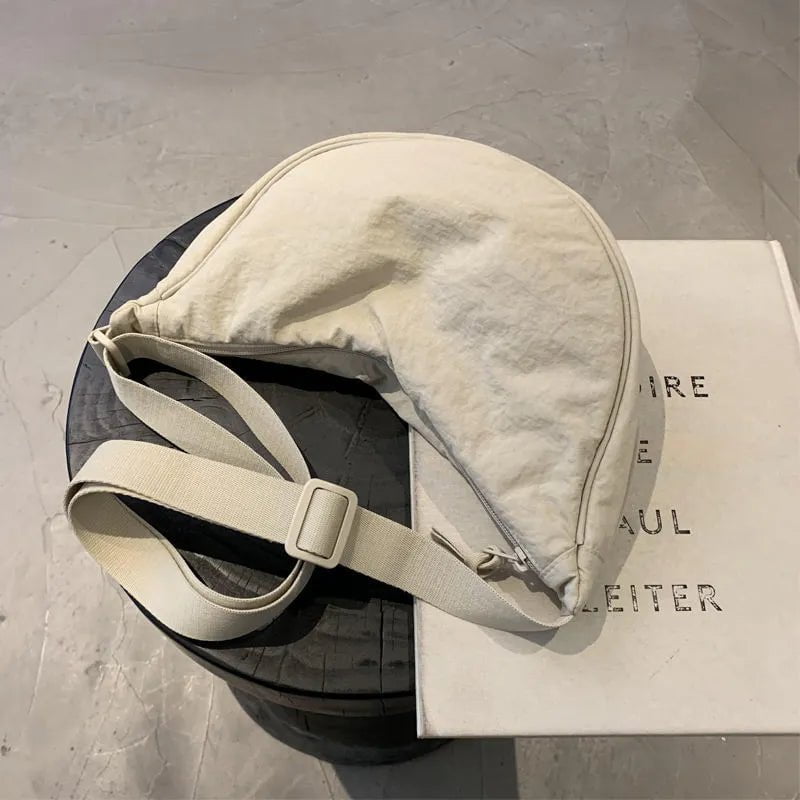Storazone Simple Design Women's Messenger Bag Fashion Ladies Nylon Hobos Small Shoulder Bags Vintage Female Girls Purse Cloth Handbags