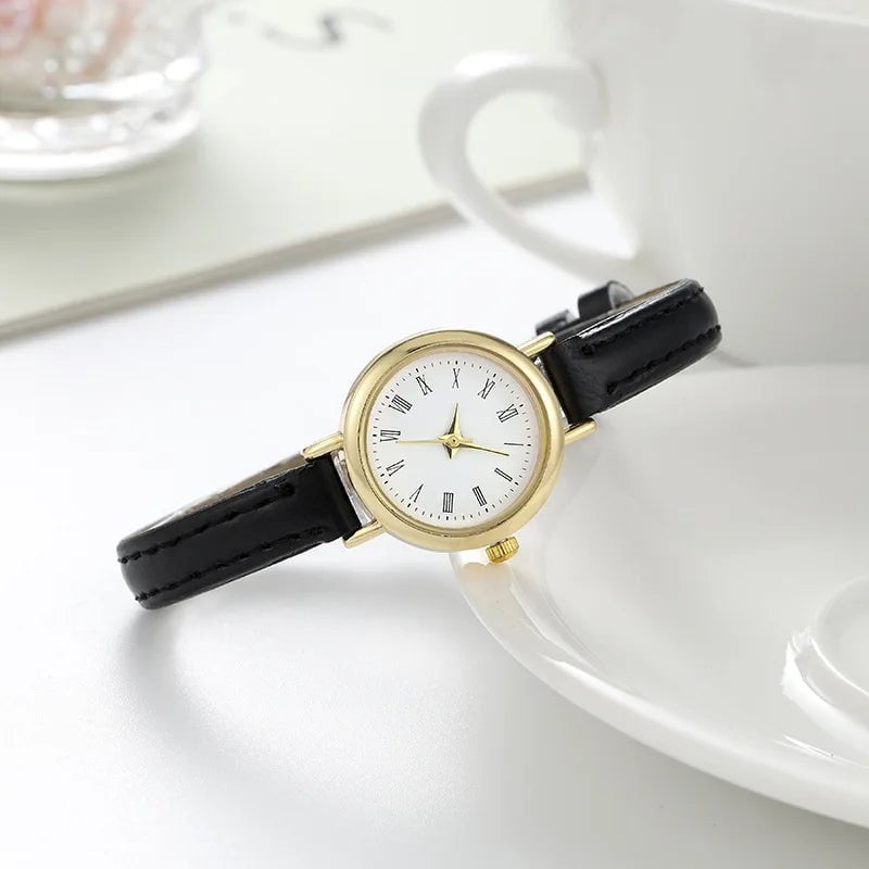 Storazone Simple Women Watches Luxury Design Leather Watch Ladies Quartz Wristwatch Womens Small Round Dial Clock Reloj Mujer