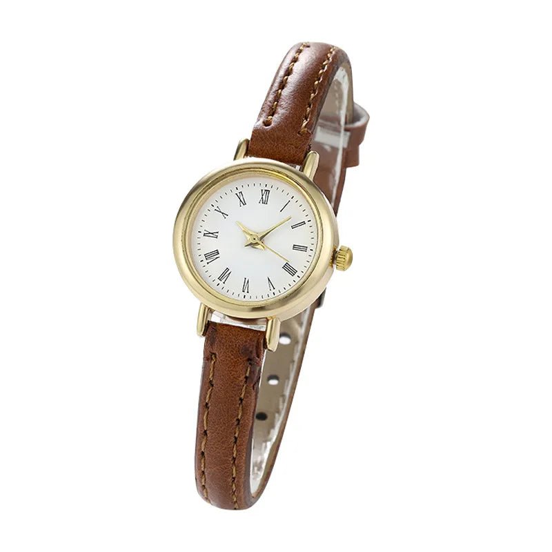 Storazone Simple Women Watches Luxury Design Leather Watch Ladies Quartz Wristwatch Womens Small Round Dial Clock Reloj Mujer