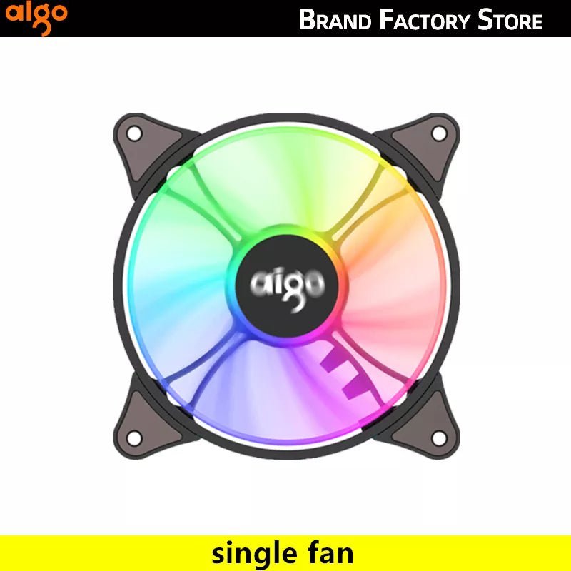 Storazone single fan / WHITE / A-RGB Aigo AR12 120mm pc computer Case Fan RGB Heatsink aura sync sata port 12cm Cooler argb Silent controller fan cooling ventilador