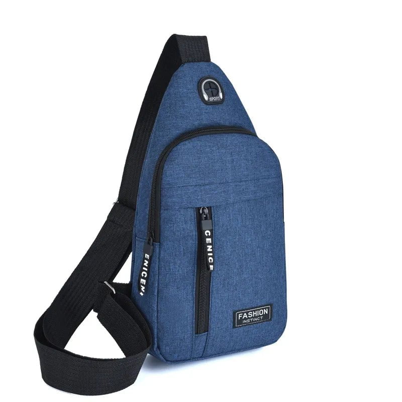 Storazone Single layer blue 2023 New Multifunctional Chest Bag Men's Fashion Trend Oxford Cloth Shoulder Bag Korean Style Casual Waterproof Messenger Bag