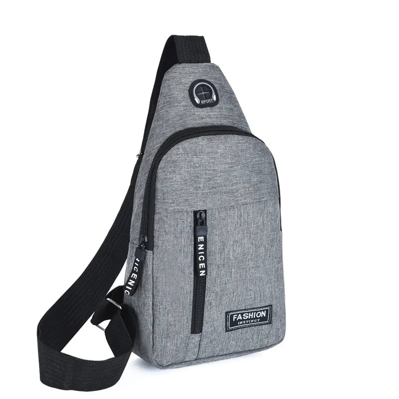 Storazone Single layer grey 2023 New Multifunctional Chest Bag Men's Fashion Trend Oxford Cloth Shoulder Bag Korean Style Casual Waterproof Messenger Bag