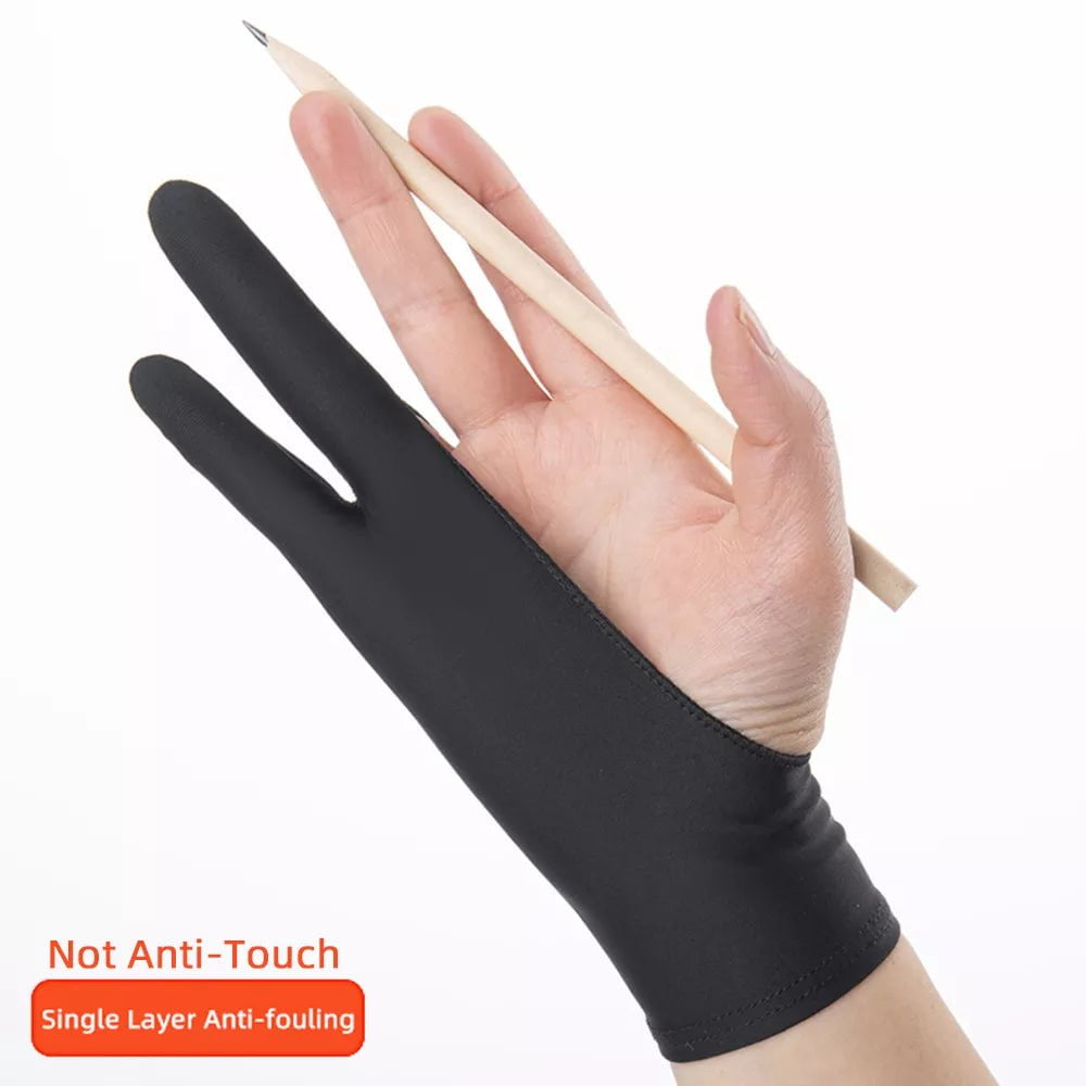 Storazone Single Layer Two-finger Painting Gloves Anti-touch Anti-pollution Anti-dirty, Right And Left Hand Glove,for IPad Tablet Touch Screen Drawing