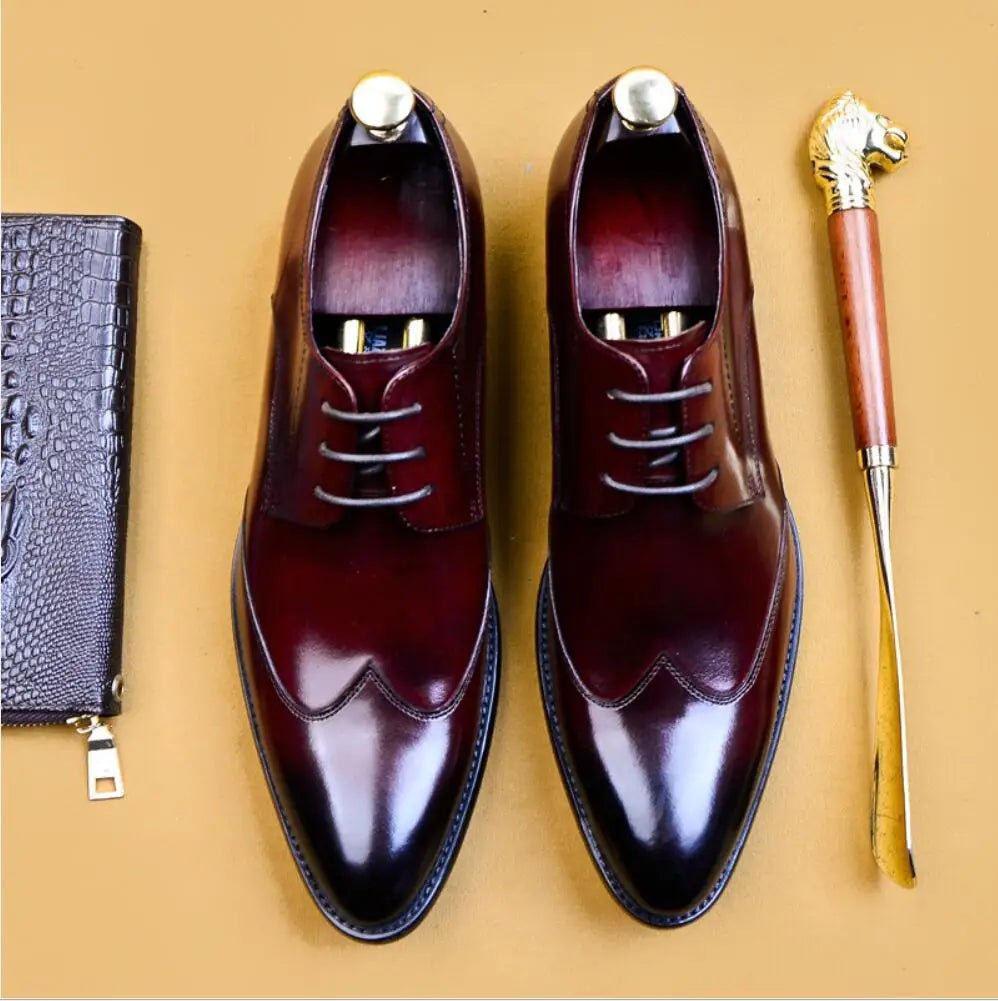 Storazone Sipriks Size 36 46 Autumn Genuine Leather Boss Derby Dress Shoes Mens Suit Shoes Footwear Boy Wedding Shoe Formal Business FelIx