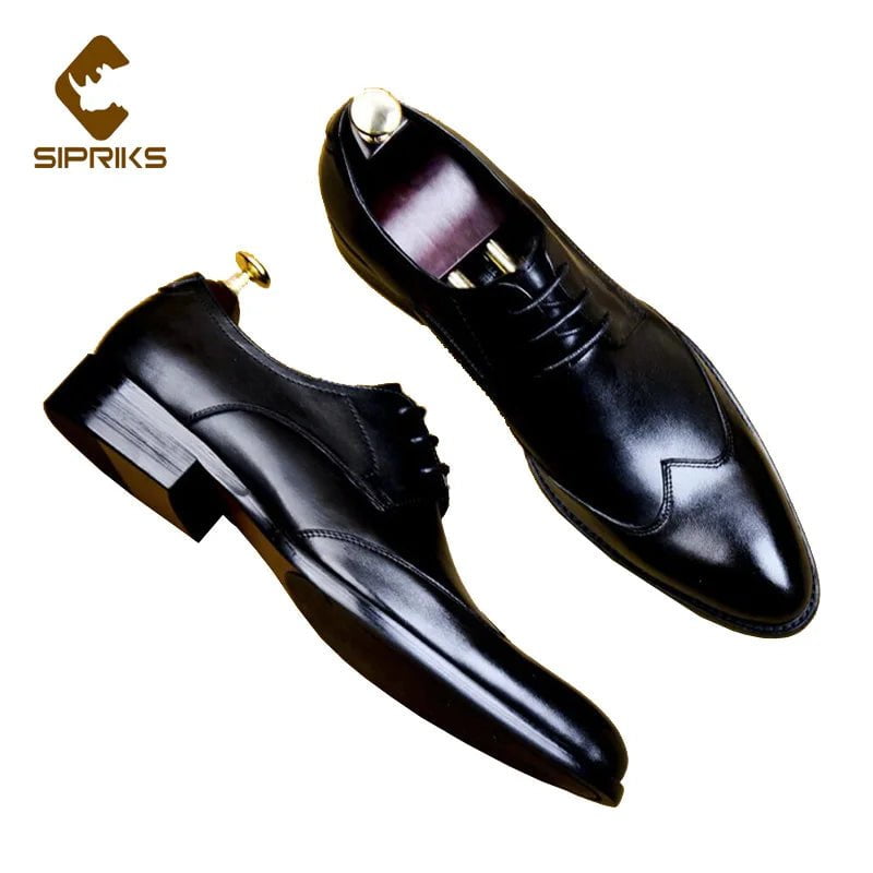 Storazone Sipriks Size 36 46 Autumn Genuine Leather Boss Derby Dress Shoes Mens Suit Shoes Footwear Boy Wedding Shoe Formal Business FelIx