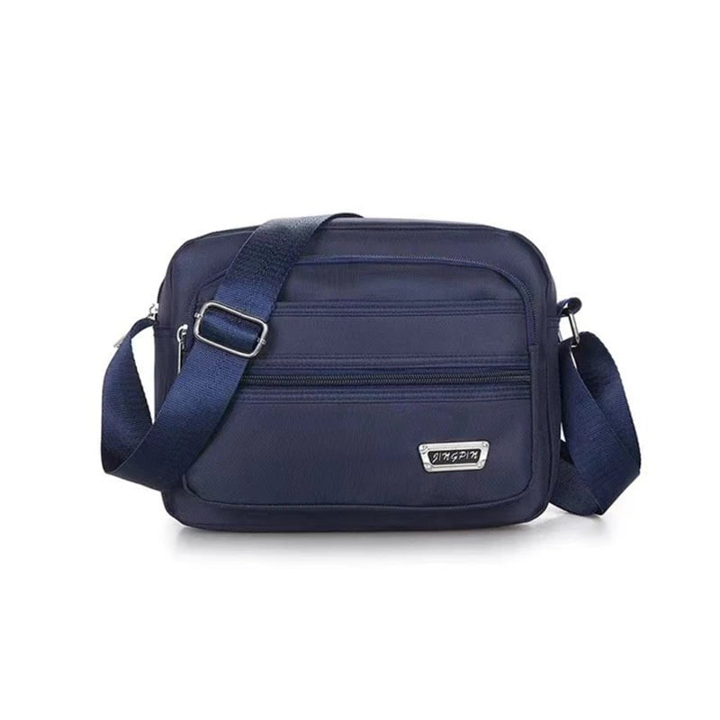 Storazone Six zipper blue 2 Men's Shoulder Bag Business Leisure Large Capacity Portable Handbag Multi Layer Waterproof Summer Male's Crossbody Bags