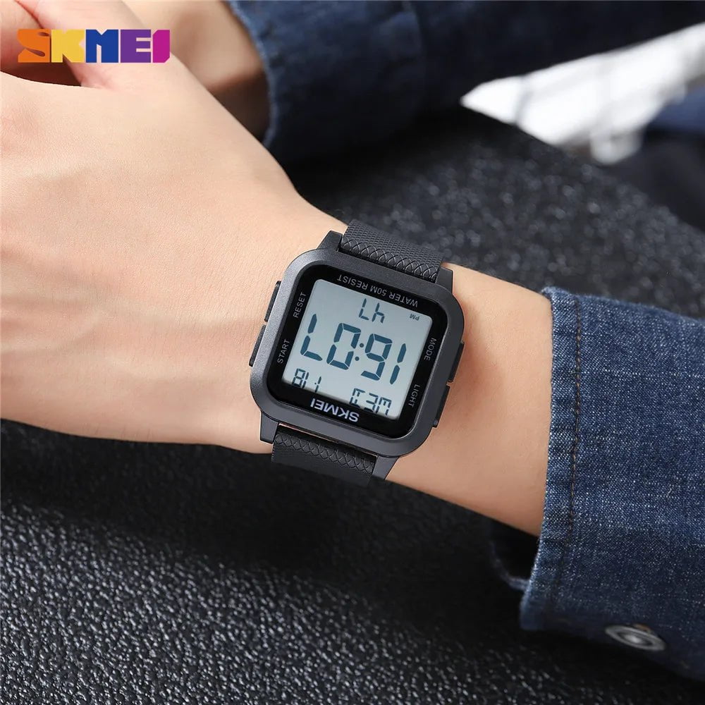 Storazone SKMEI Outdoor Sport Watch Men Alarm Chrono Clock 5Bar Waterproof Military Watches LED Display Shock Digital Watch reloj hombre