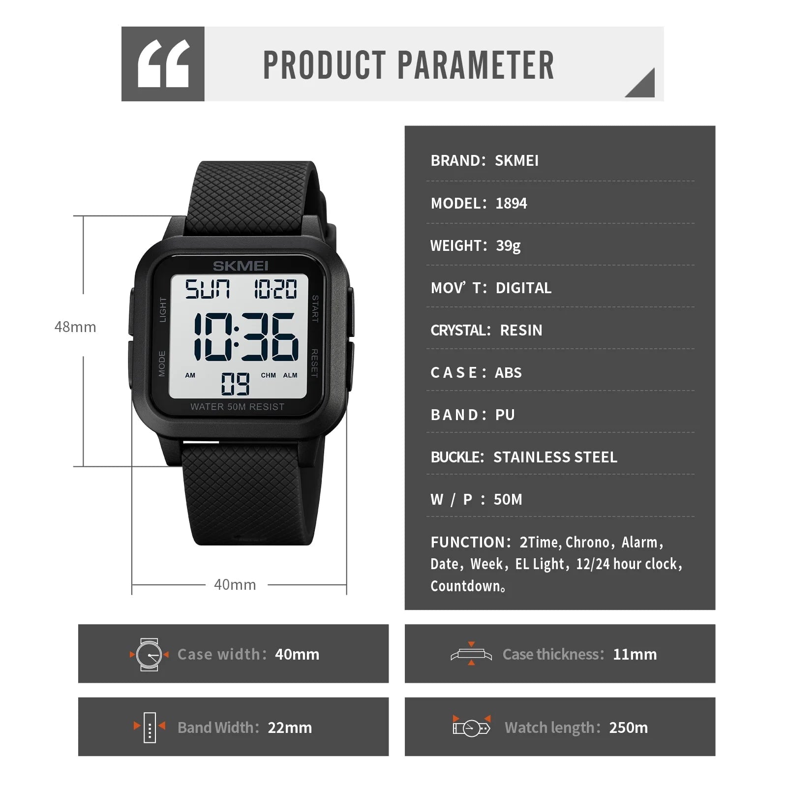Storazone SKMEI Outdoor Sport Watch Men Alarm Chrono Clock 5Bar Waterproof Military Watches LED Display Shock Digital Watch reloj hombre