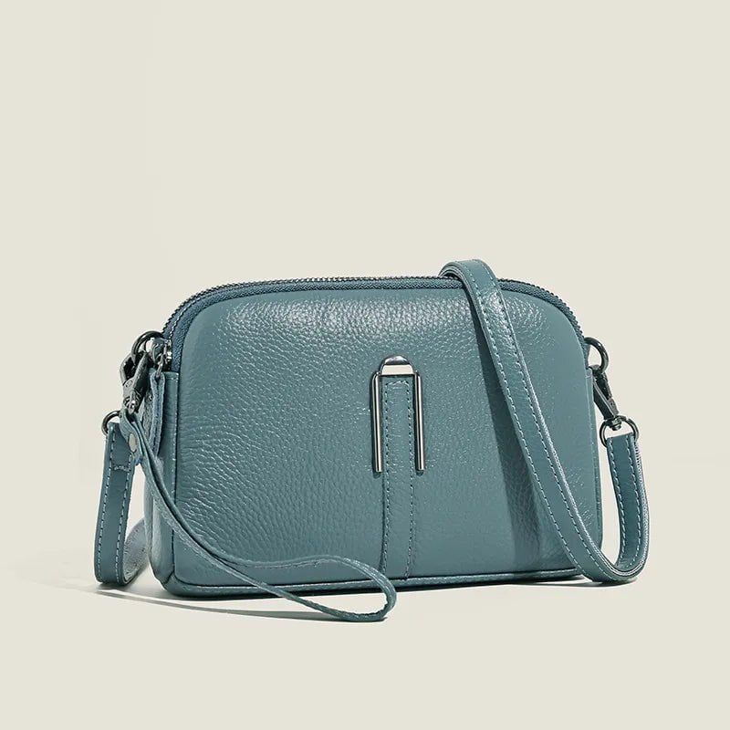 Storazone SKY BLUE 100% Genuine Leather Women's Bag Handbag 2023 Luxury Cow Leather Women Shoulder Crossbody Bag Fashion Female Messenger Phone Bag