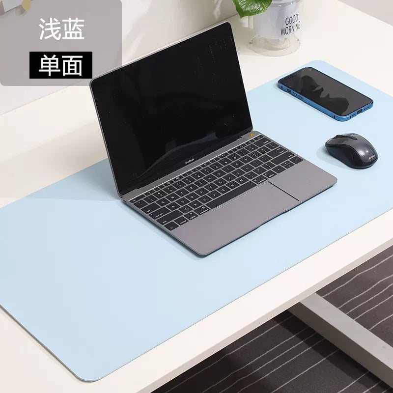 Storazone Sky blue / 60 X 30 CM white mousepad Portable Mouse pad large Gaming Waterproof Non-slip PU Leather Suede Desk Mat Computer Keyboard desk pad Mats