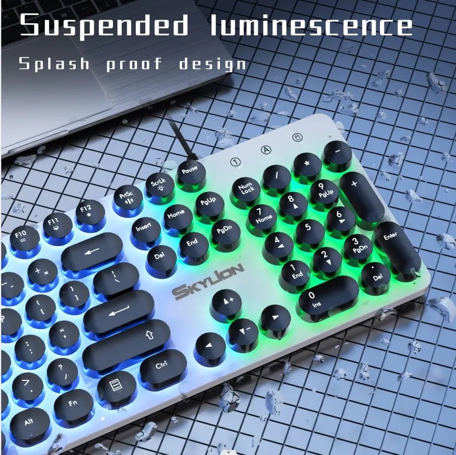 Storazone SKYLION H300 Wired 104 Keys Membrane Keyboard Many Kinds of Colorful Lighting Gaming and Office For Windows and IOS System
