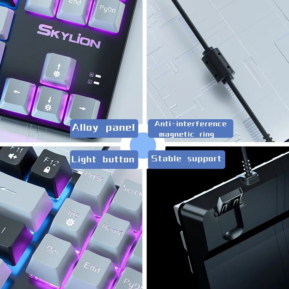 Storazone SKYLION H87 Wired Mechanical Keyboard 10 Kinds of Colorful Lighting Gaming and Office For Microsoft Windows and Apple IOS System