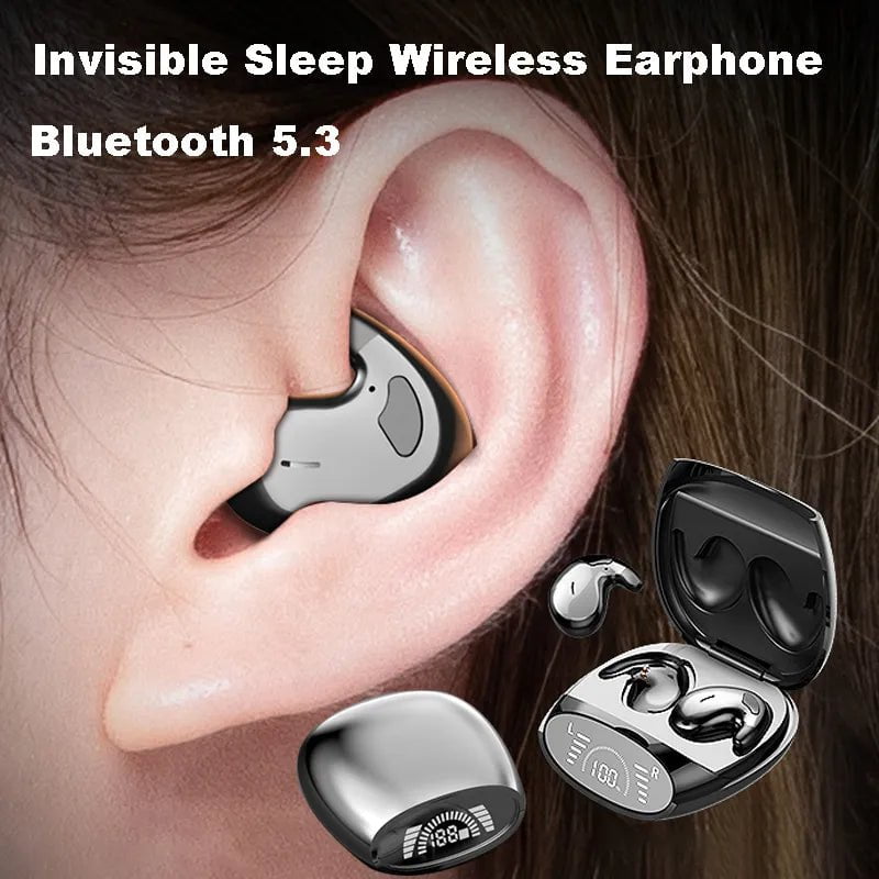 Storazone Sleep Invisible Earbuds Tiny Mini Headphones Hidden Noise Cancelling TWS Wireless Headsets Sports Stereo Bluetooth 5.3 Earphone