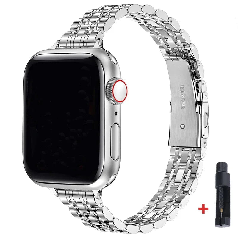 Storazone Slive-Tool / 38 40 41mm / CHINA Stainless Steel Strap For Apple Watch Ultra 2 Band 49mm 42mm 44mm Metal Bracelet iWatch Series 9 8 7 6 SE 5 4 3 Women 45mm 41mm