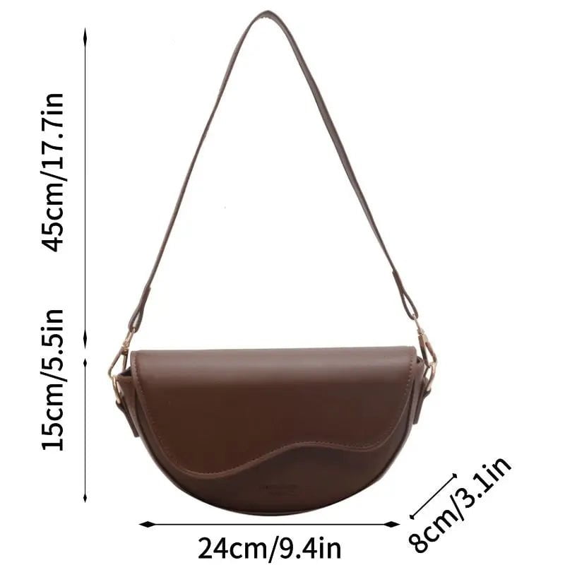 Storazone Small Leather Saddle Armpit Bags for Women 2023 Summer Chain Shoulder Crossbody Bag Ladies Vintage Underarm Handbags bolsa