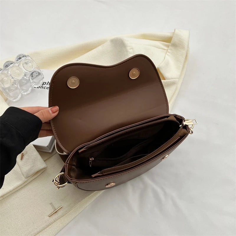 Storazone Small Leather Saddle Armpit Bags for Women 2023 Summer Chain Shoulder Crossbody Bag Ladies Vintage Underarm Handbags bolsa