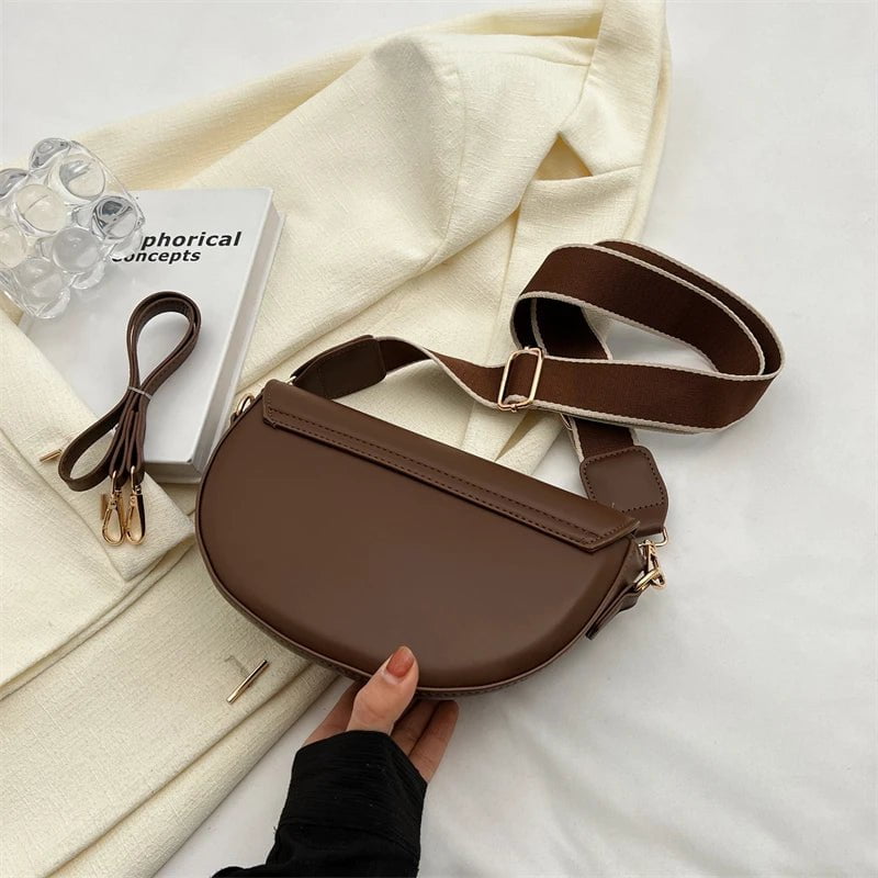 Storazone Small Leather Saddle Armpit Bags for Women 2023 Summer Chain Shoulder Crossbody Bag Ladies Vintage Underarm Handbags bolsa