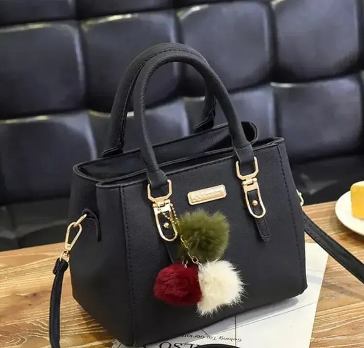 Storazone (Small (longest side 20-30cm)) / black PU Leather Ladies HandBags Women Vintage Purse Plush Tassel Messenger Bags Tote Boston Shoulder Crossbody Bag