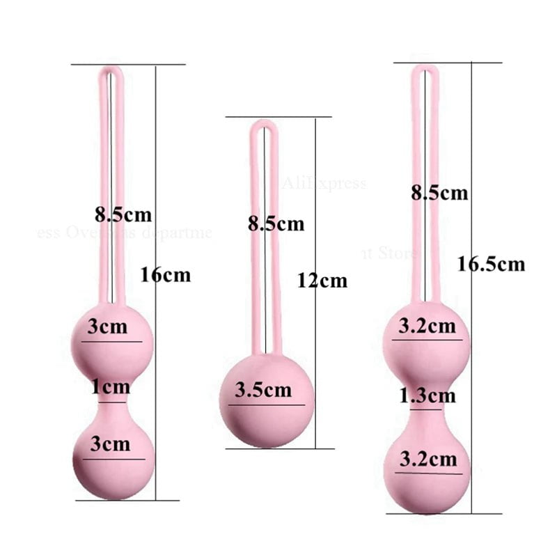 Storazone SML Medical Silicone Kegel Balls Exercise Tightening Device Balls Safe Ben Wa Ball for Women Vaginal massager Adult toy No Vibrator