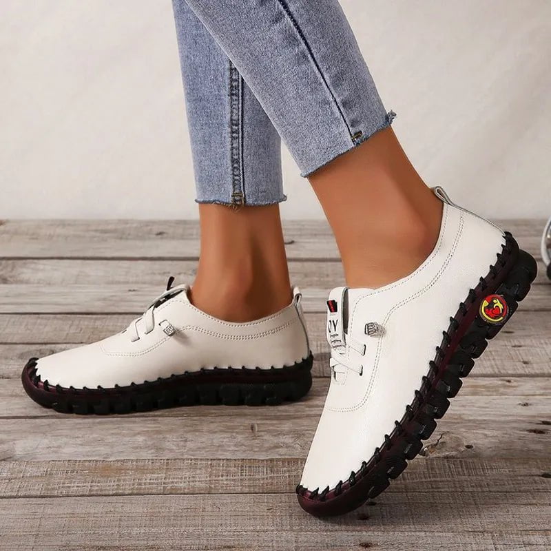 Storazone Sneakers Women Shoes Loafers Lace Up Leather Flat New Spring 2024 Casual comfortable Mom Shoe Mujer Zapatos Chaussure Femme