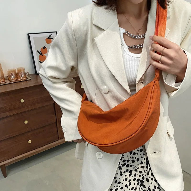 Storazone Solid Color Chest Bag For Women Large Capacity Travel Crossbody Female Half Moon Belt Bag Ladies Daily Street Fanny Packs 2022